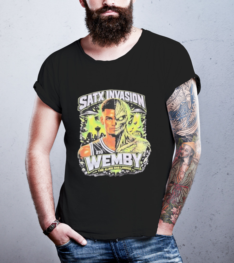 SATX Invasion Wemby The Alien Has Landed Victor Wembanyama 210 T-Shirt