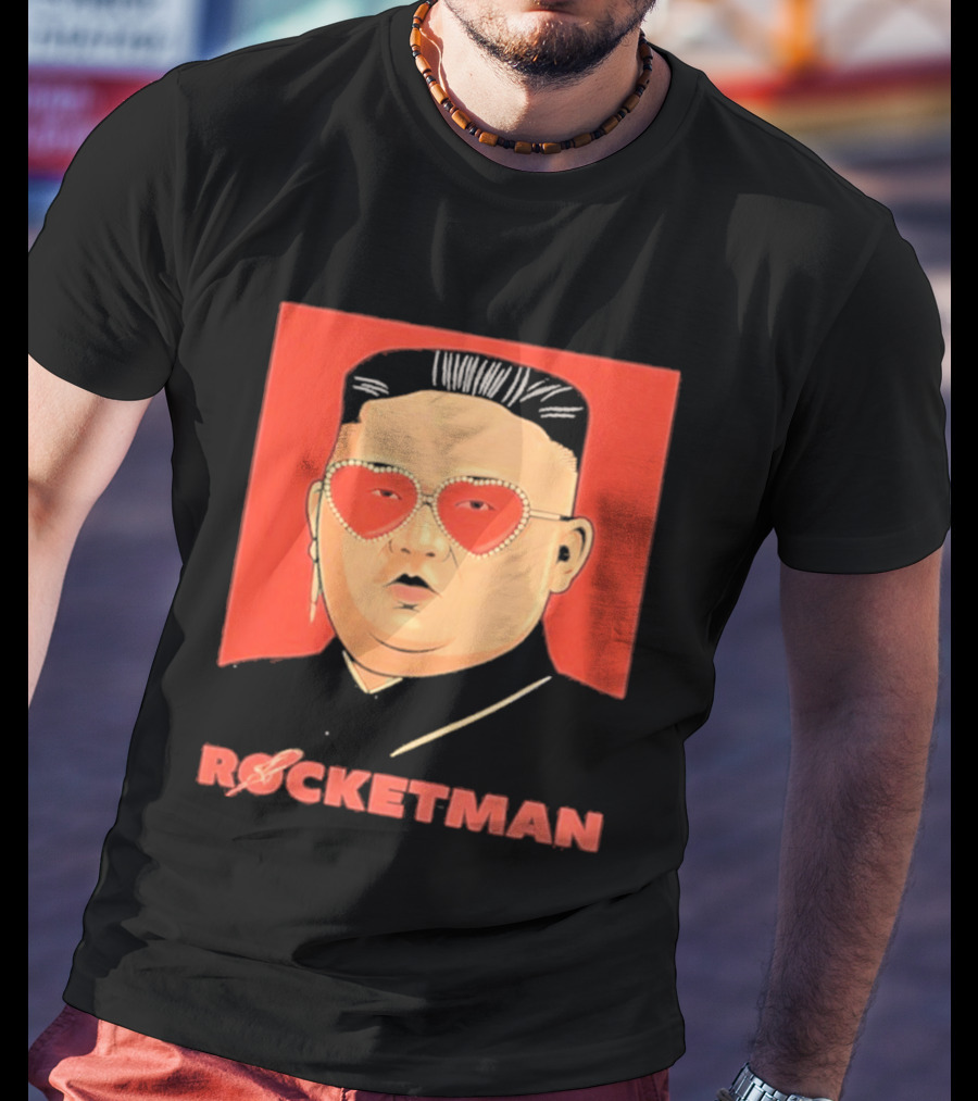 Kim Jong Un Heart Sunglasses Rocketman Meme T-Shirt