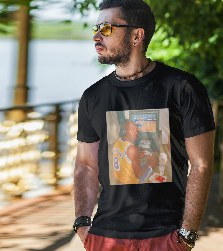 Kobe Bryant Number 8 Playing Retro NBA Video Game McDonald's Meal T-Shirt