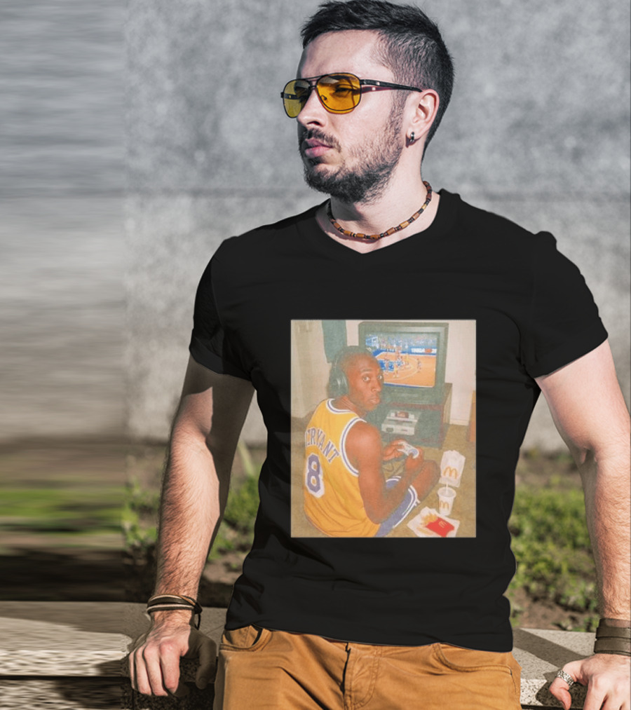 Kobe Bryant Number 8 Playing Retro NBA Video Game McDonald's Meal T-Shirt