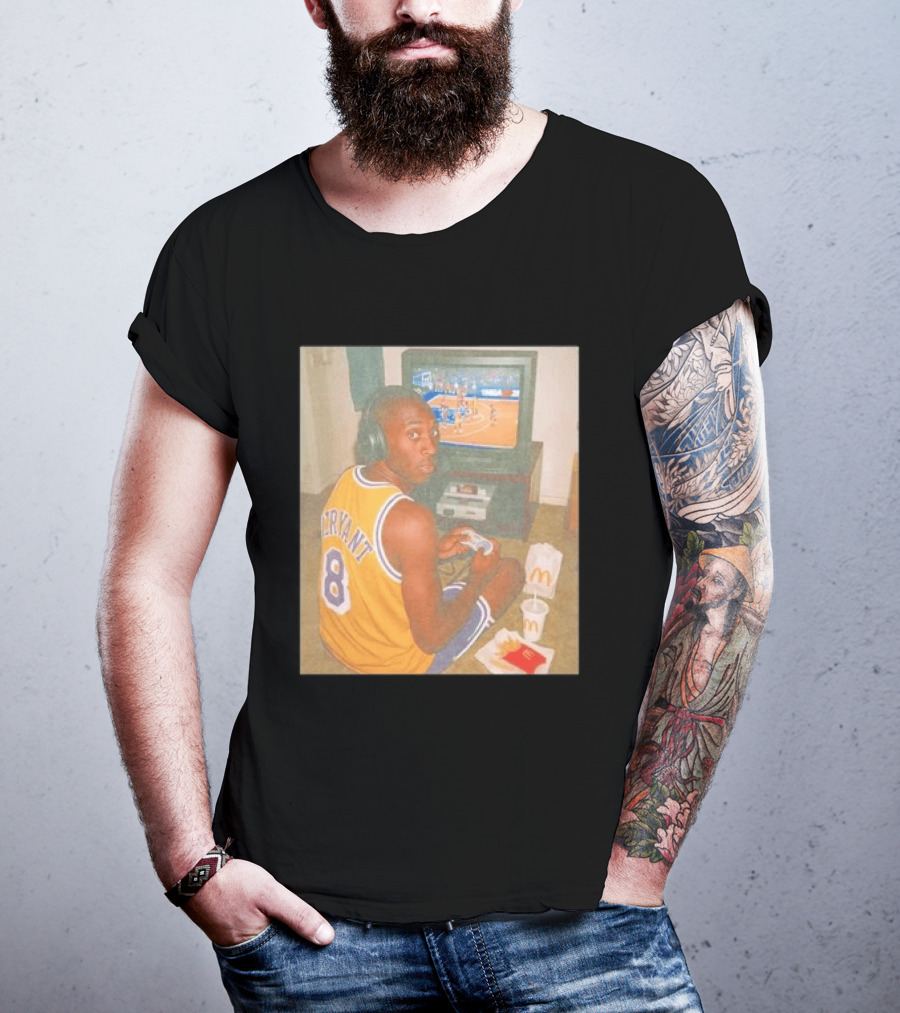 Kobe Bryant Number 8 Playing Retro NBA Video Game McDonald's Meal T-Shirt