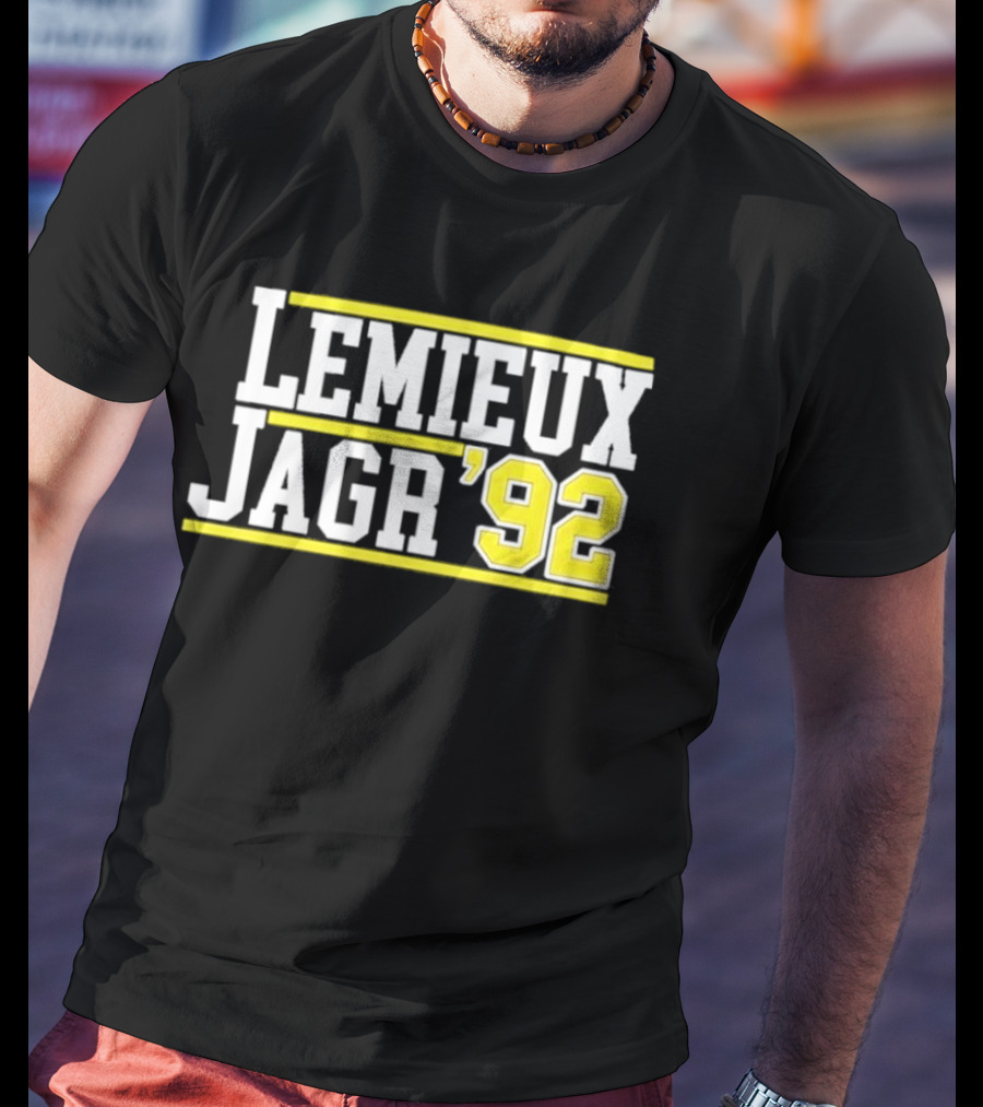 Lemieux Jagr '92 Retro Sports Memorabilia T-Shirt