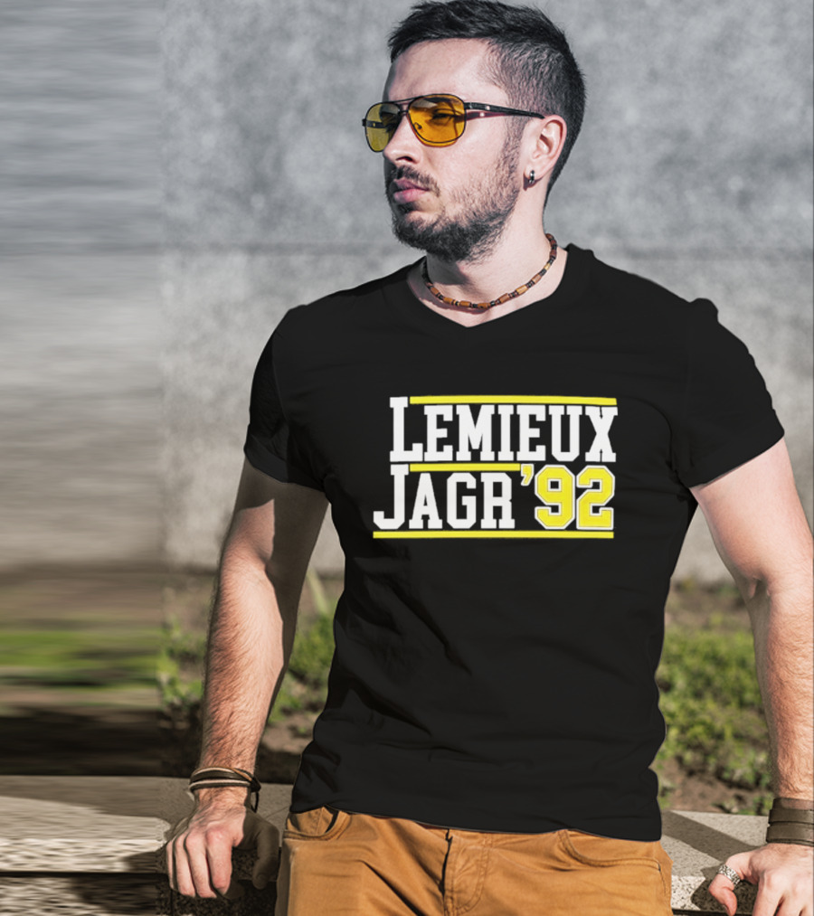 Lemieux Jagr '92 Retro Sports Memorabilia T-Shirt