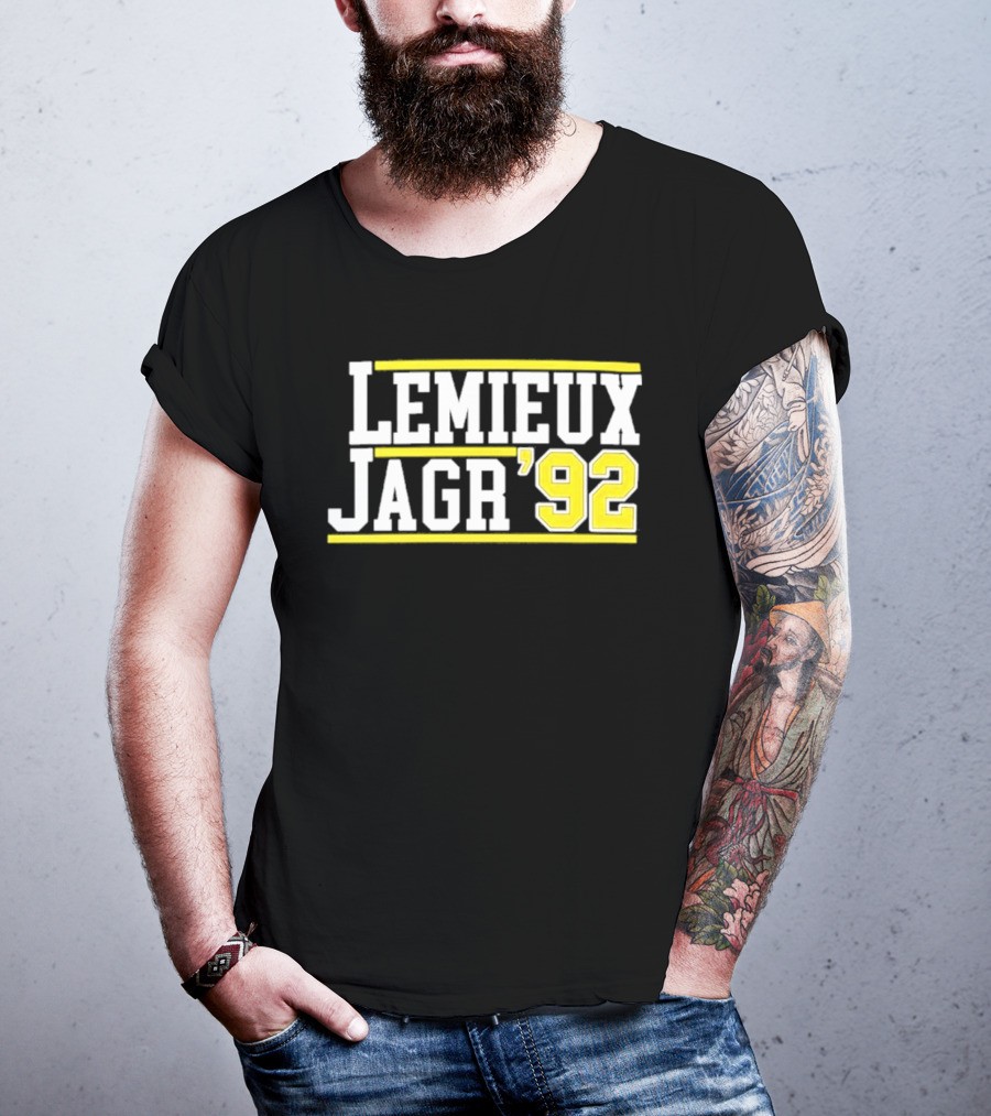 Lemieux Jagr '92 Retro Sports Memorabilia T-Shirt