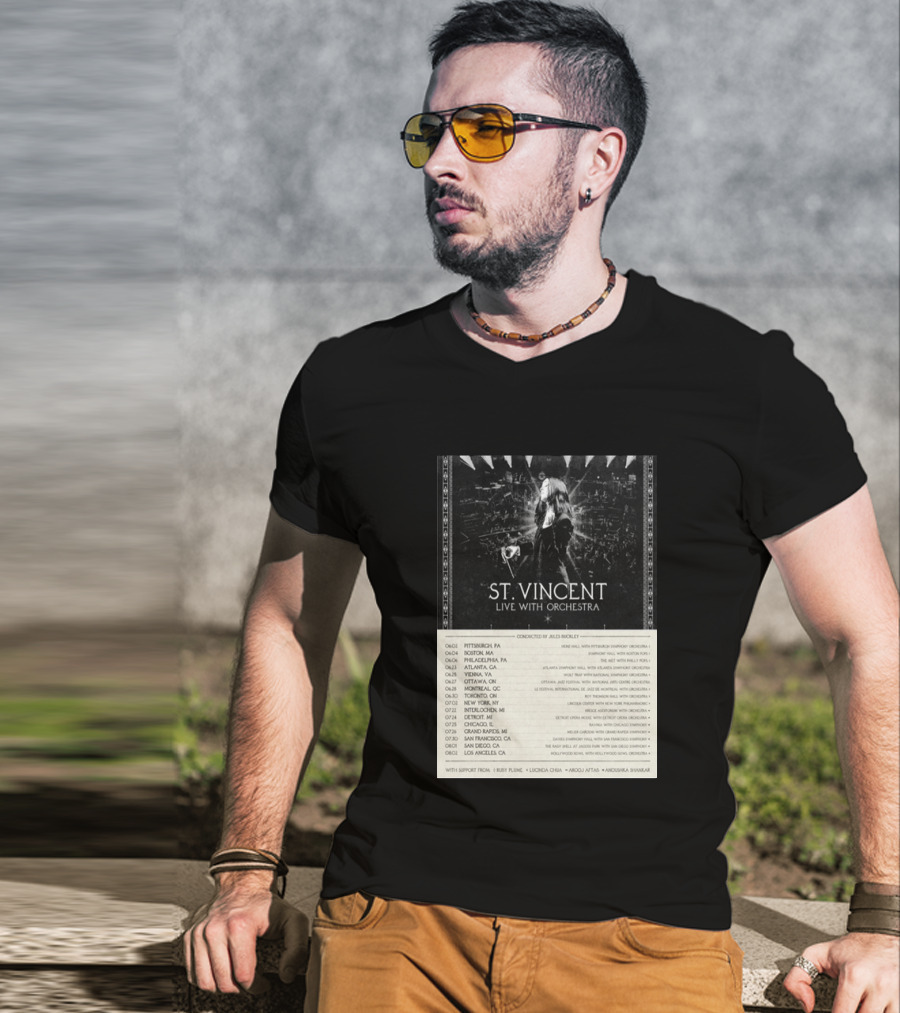 St Vincent Live With Orchestra 2026 Tour Conducted By Jules Buckley Dates And Locations T-Shirt