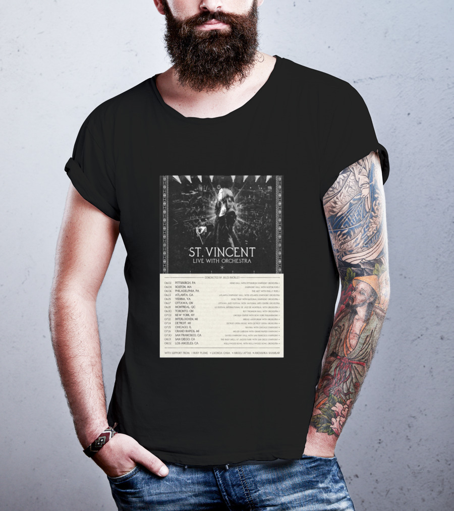 St Vincent Live With Orchestra 2026 Tour Conducted By Jules Buckley Dates And Locations T-Shirt