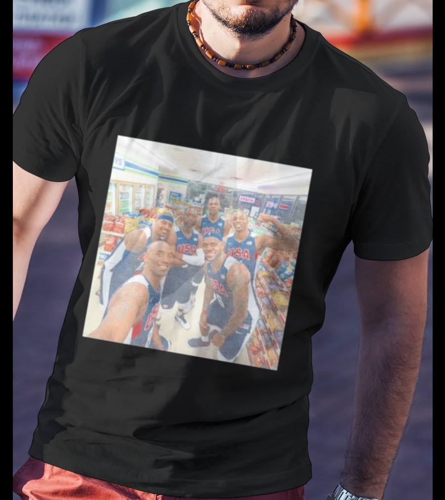 Team USA Basketball Players Selfie Grocery Store Team Spirit T-Shirt