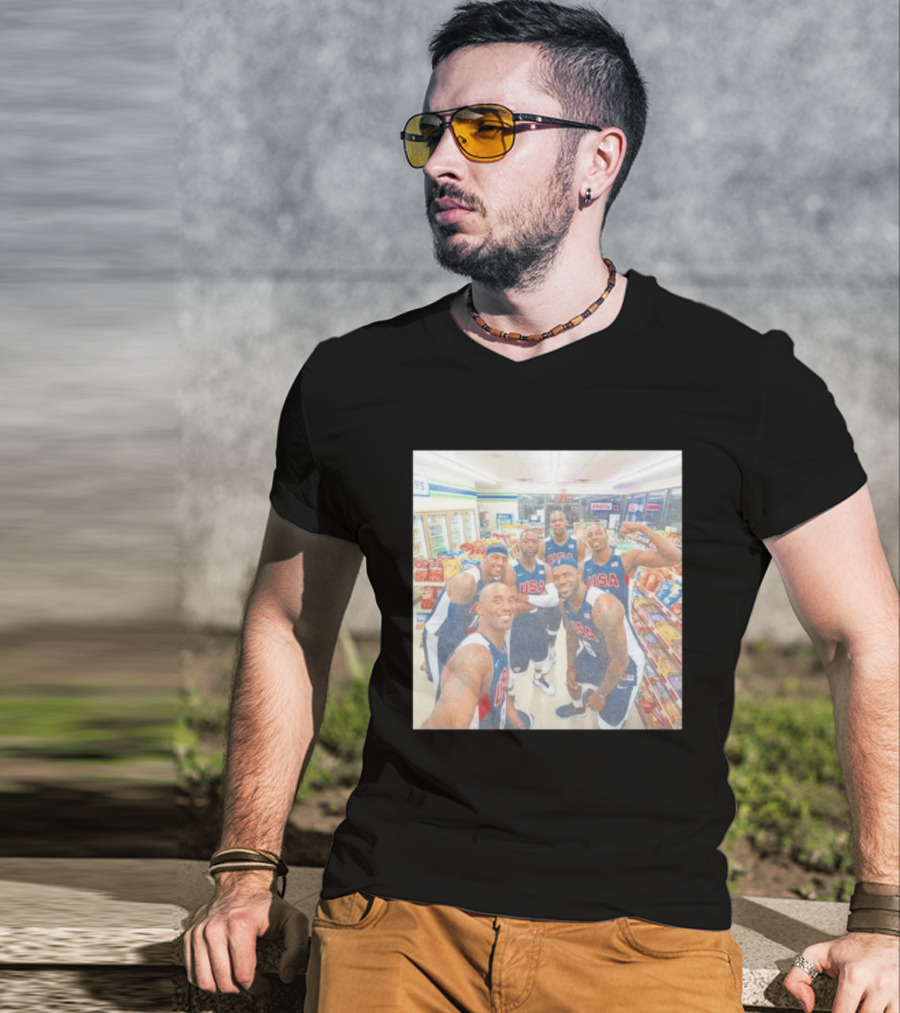 Team USA Basketball Players Selfie Grocery Store Team Spirit T-Shirt
