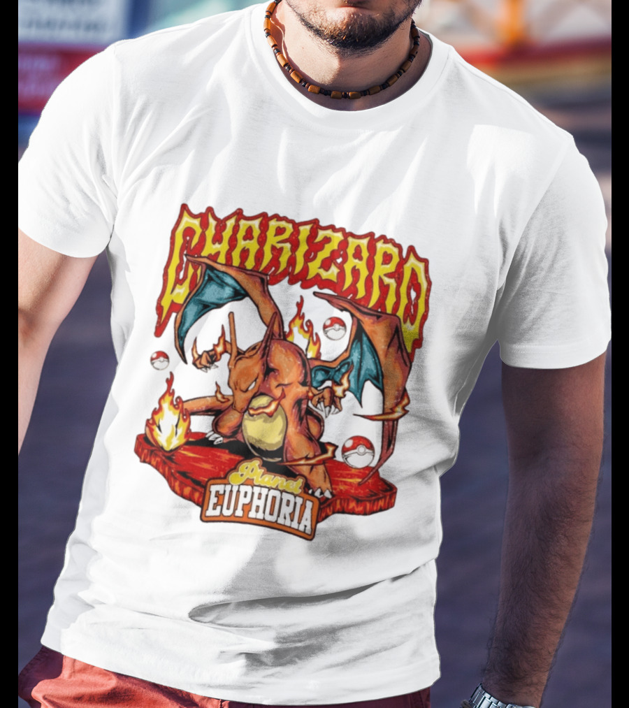 Charizard Flame Dragon Planet Euphoria Iconic Pokémon Battle T-Shirt