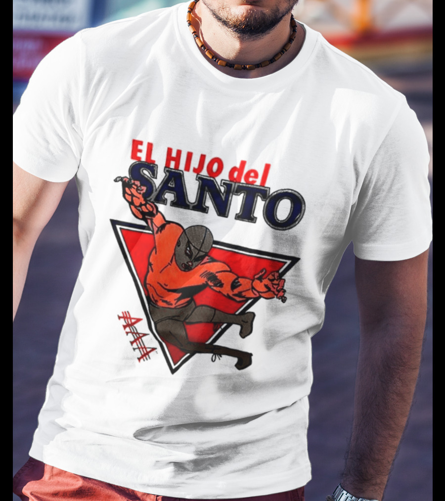 El Hijo Del Santo AAA Lucha Libre Wrestler In Red Triangle T-Shirt