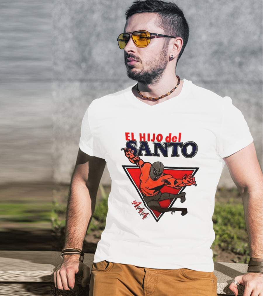 El Hijo Del Santo AAA Lucha Libre Wrestler In Red Triangle T-Shirt
