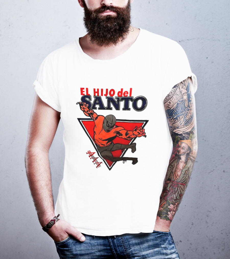El Hijo Del Santo AAA Lucha Libre Wrestler In Red Triangle T-Shirt