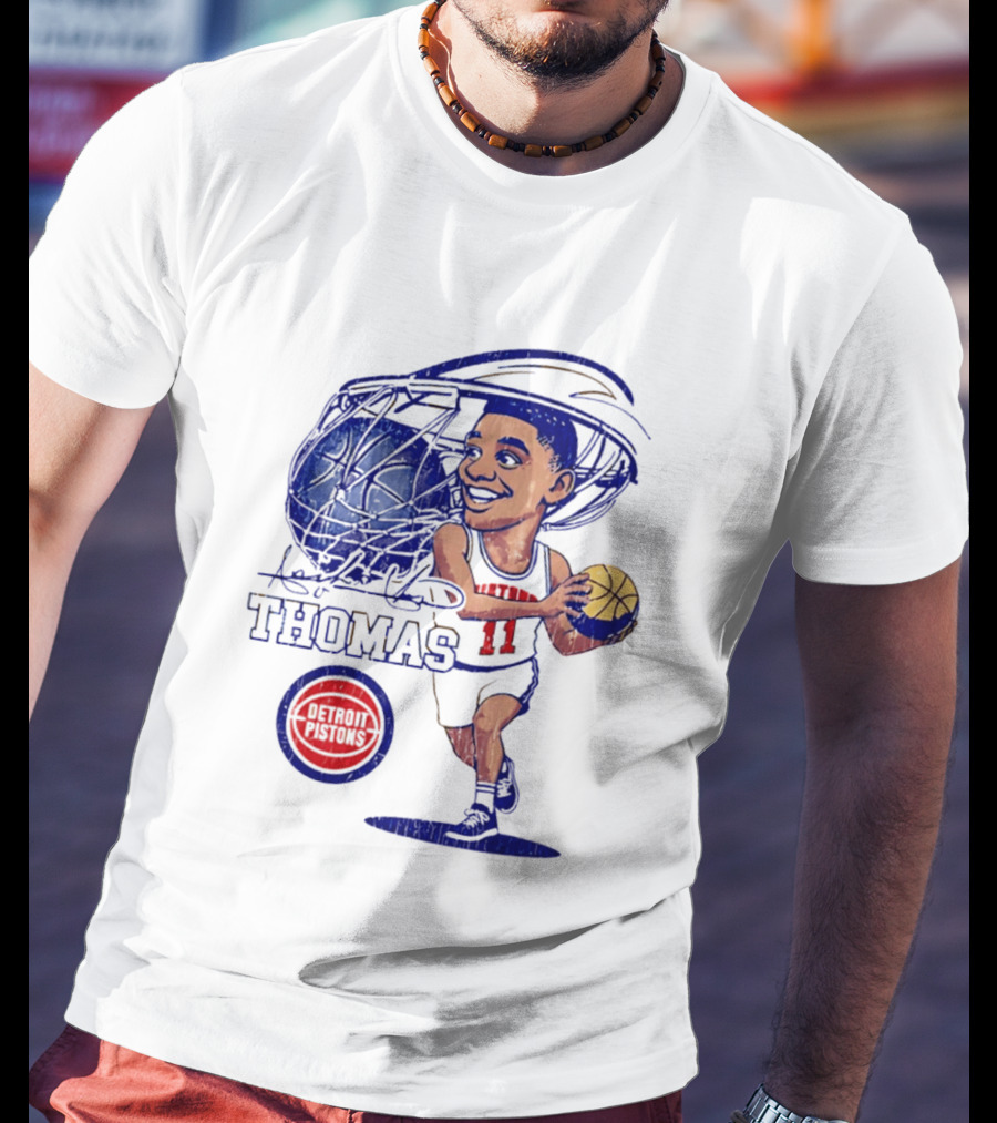 Isiah Thomas Detroit Pistons Caricature Basketball Cartoon Drawing T-Shirt