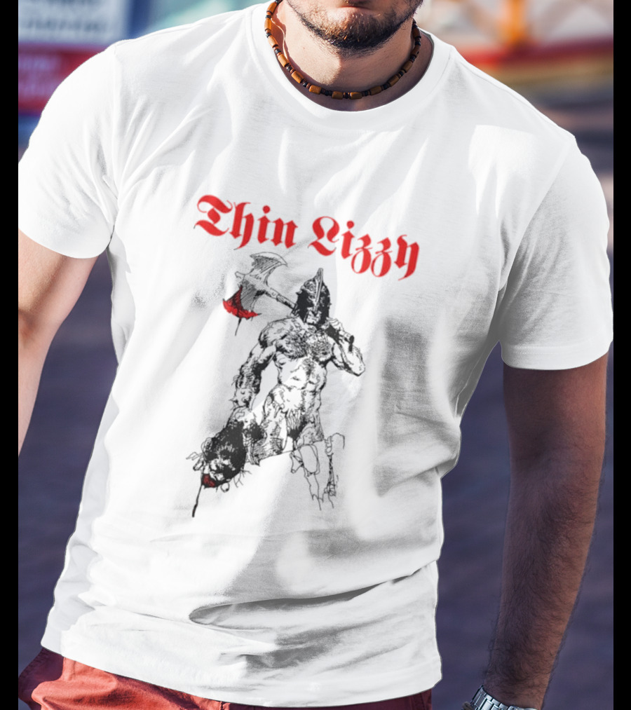 Thin Lizzy Blood Will Spill Warrior Axe T-Shirt
