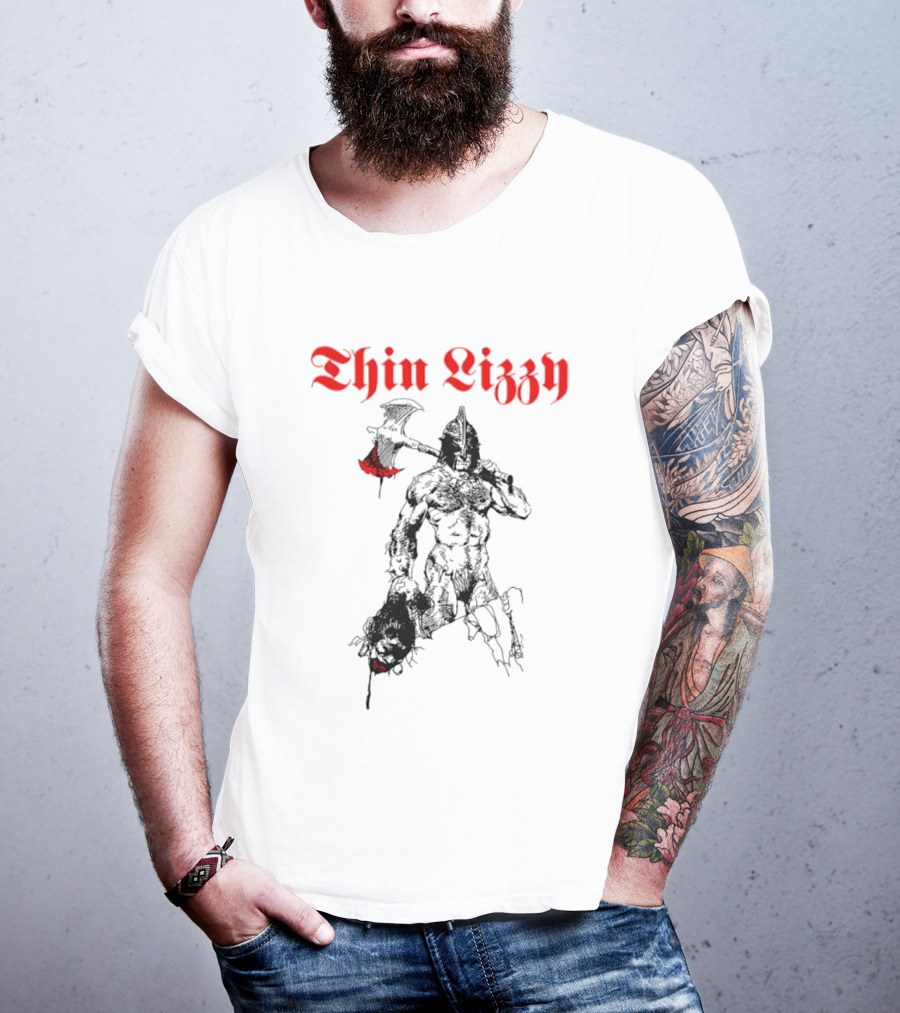Thin Lizzy Blood Will Spill Warrior Axe T-Shirt