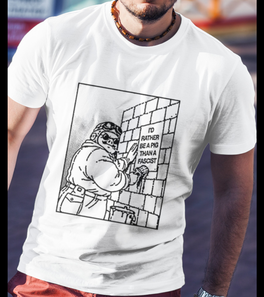 Porco Rosso I'd Rather Be A Pig Than A Fascist T-Shirt