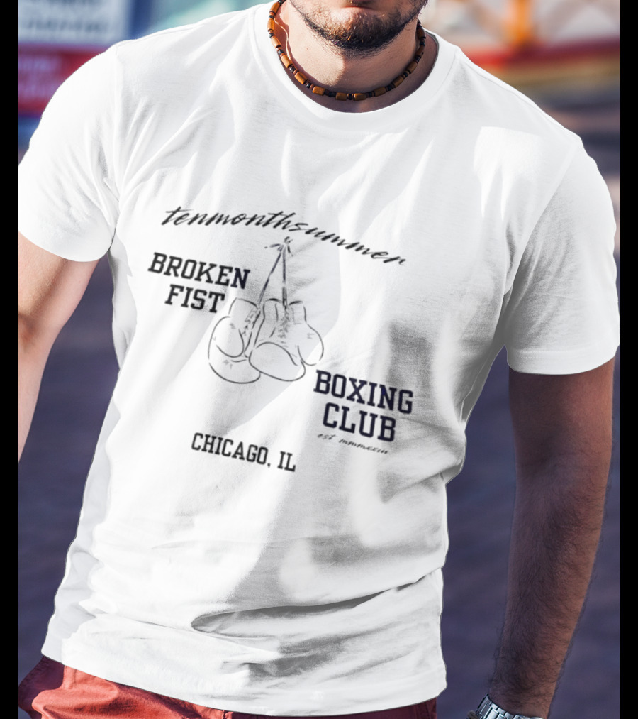Tenmonthsummer Broken Fist Boxing Club Chicago IL Boxing Gloves T-Shirt
