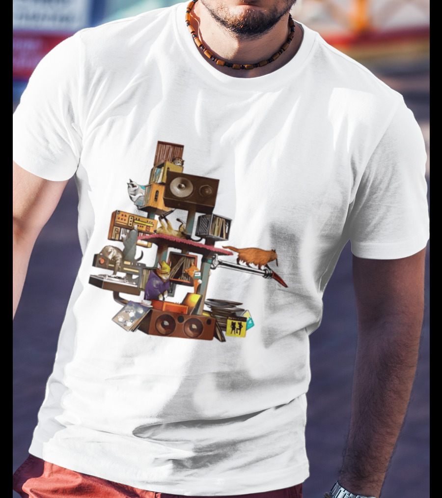 Cats Jamming With Crates And Music Gear T-Shirt