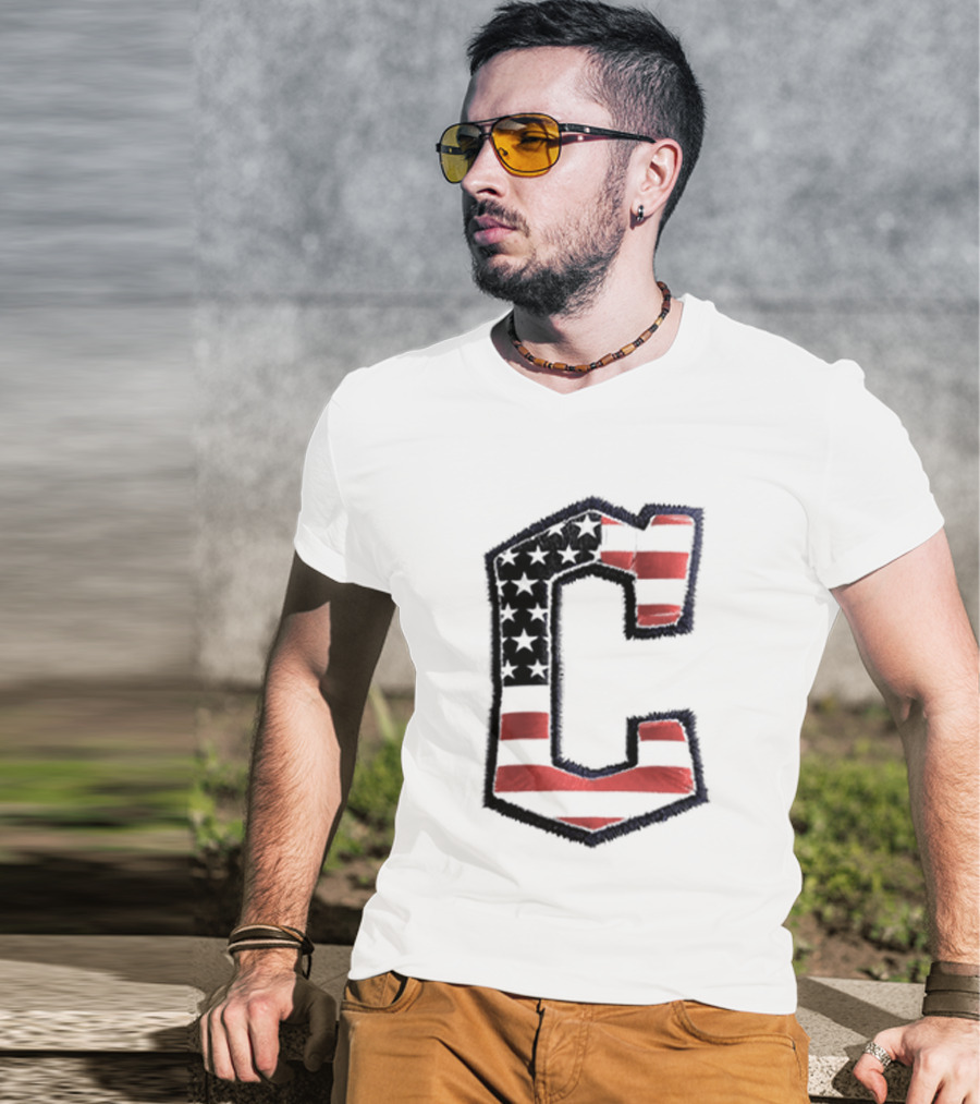 Cleveland Guardians American Flag Hat 2026 Patriotic Giveaway T-Shirt