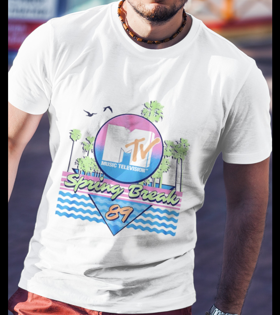 MTV Spring Break 89 Retro Vibe Palm Trees Vintage Aesthetic T-Shirt