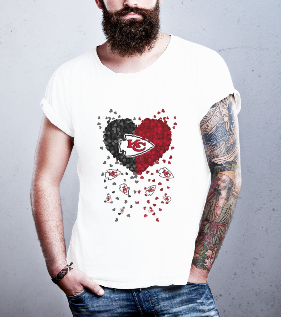 Heart KC Red Black 2026 Kansas City Chiefs Football T-Shirt