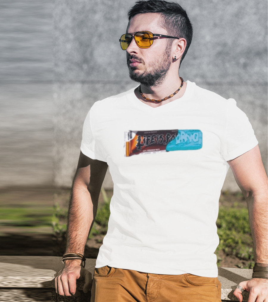 Life Is Porno Protein Bar Wrapper T-Shirt