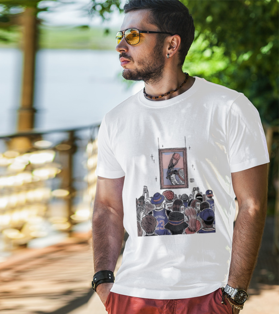 Mitchell Robinson New York Knicks Dunk Moment Over Philadelphia 76ers Joel Embiid Basketball Fans Gallery T-Shirt