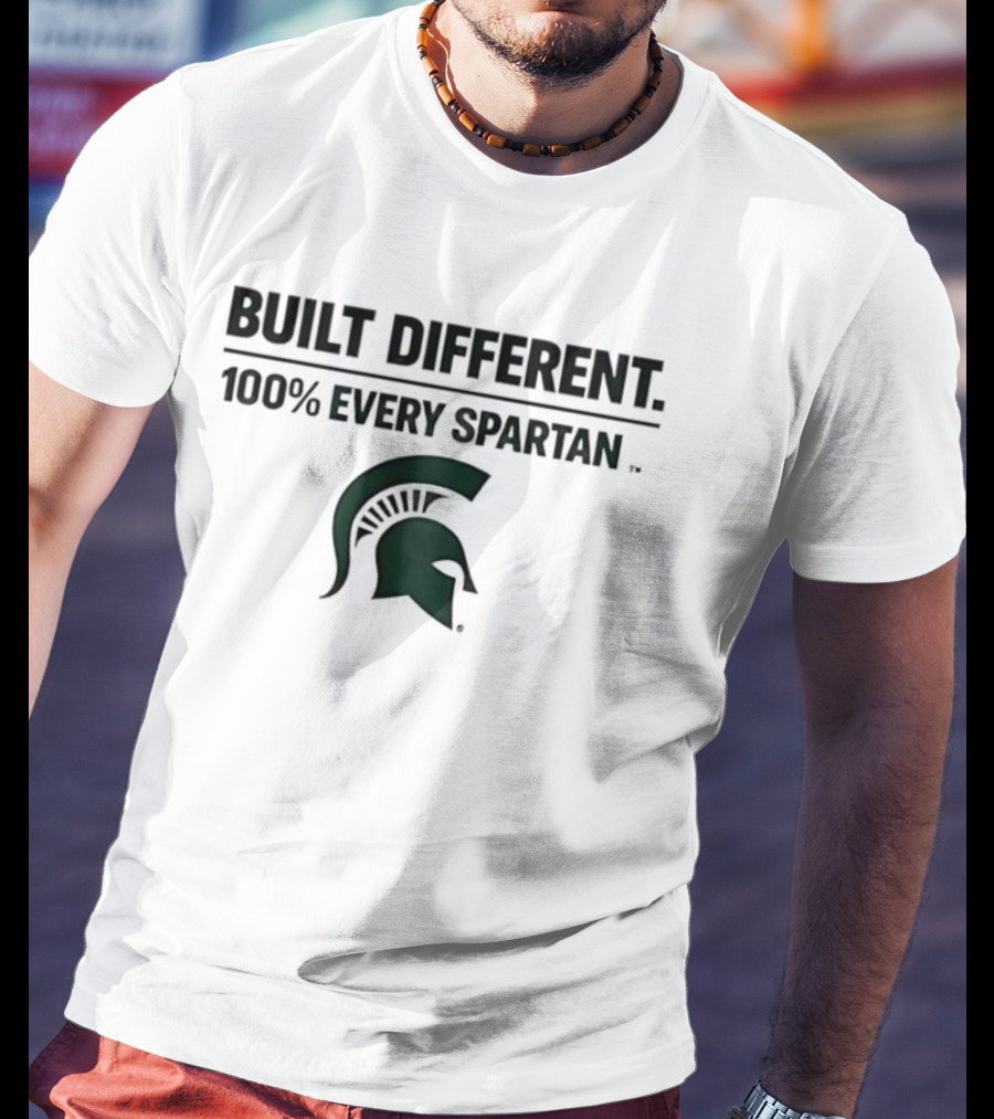 Built Different 100% Every Spartan Msu Helmet T-Shirt