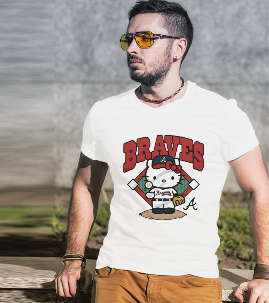 Hello Kitty Braves Baseball Collaboration With Atlanta Braves T-Shirt
