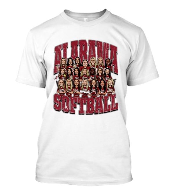Crimson Tide Softball Alabama Team Caricature Players T-Shirt
