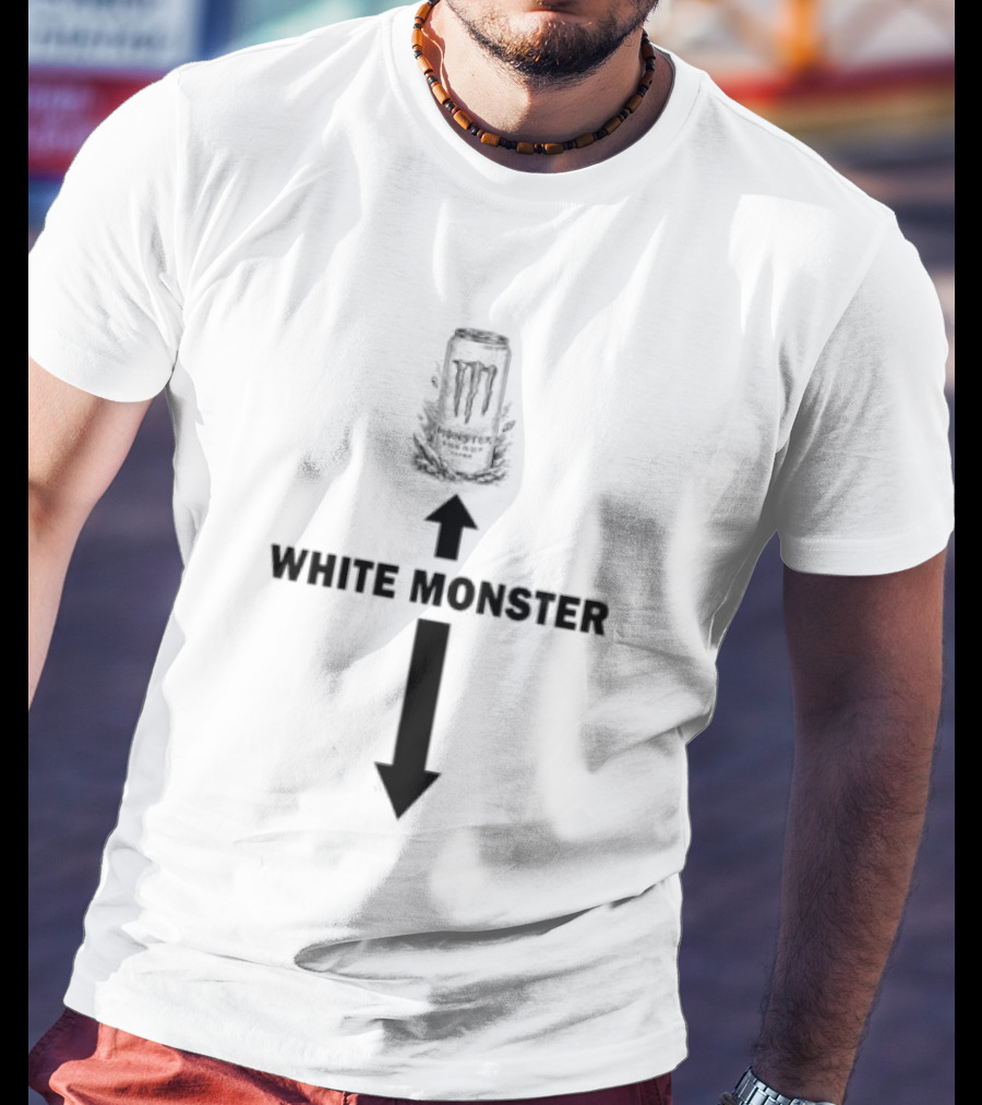 White Monster Arrows Indicate Direction Monster Energy Zero Ultra Meme T-Shirt