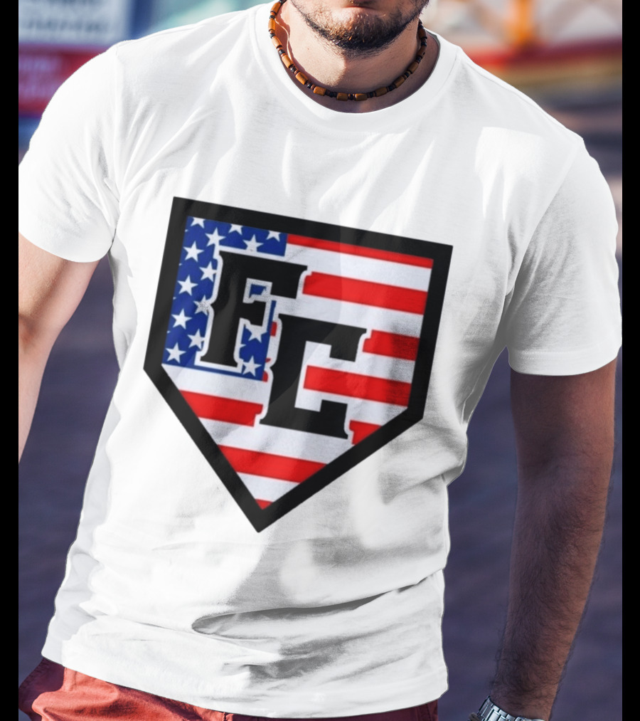 FC Patriotic Home Plate USA Flag White Regular 5000 T-Shirt