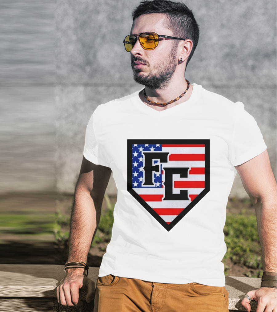 FC Patriotic Home Plate USA Flag White Regular 5000 T-Shirt