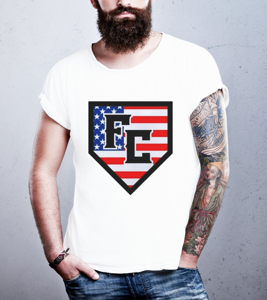 FC Patriotic Home Plate USA Flag White Regular 5000 T-Shirt