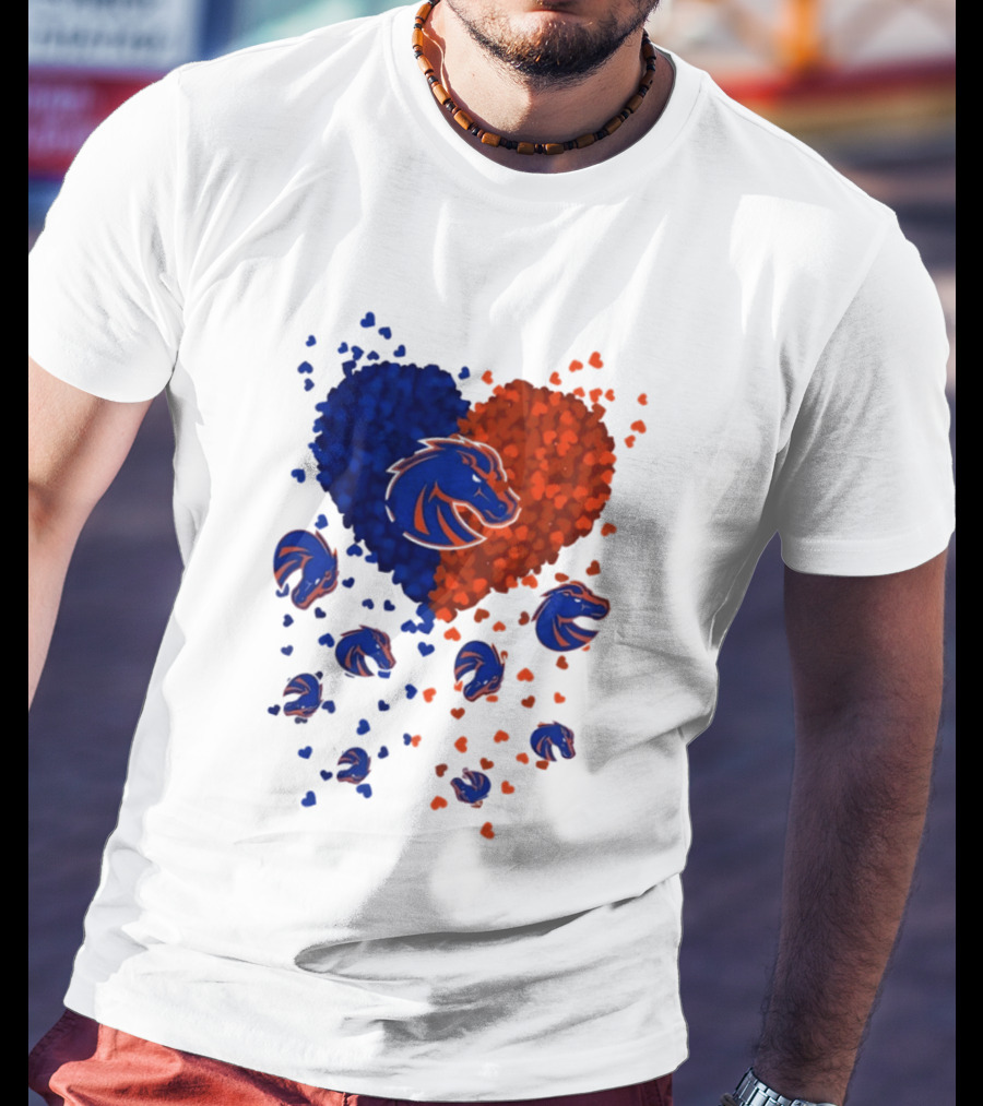 Heart Of Boise State Broncos Football 2026 Blue Orange Passion T-Shirt