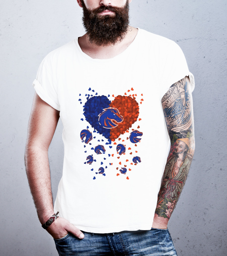 Heart Of Boise State Broncos Football 2026 Blue Orange Passion T-Shirt