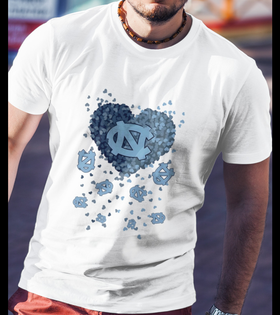 North Carolina Tar Heels Football Heart 2026 T-Shirt