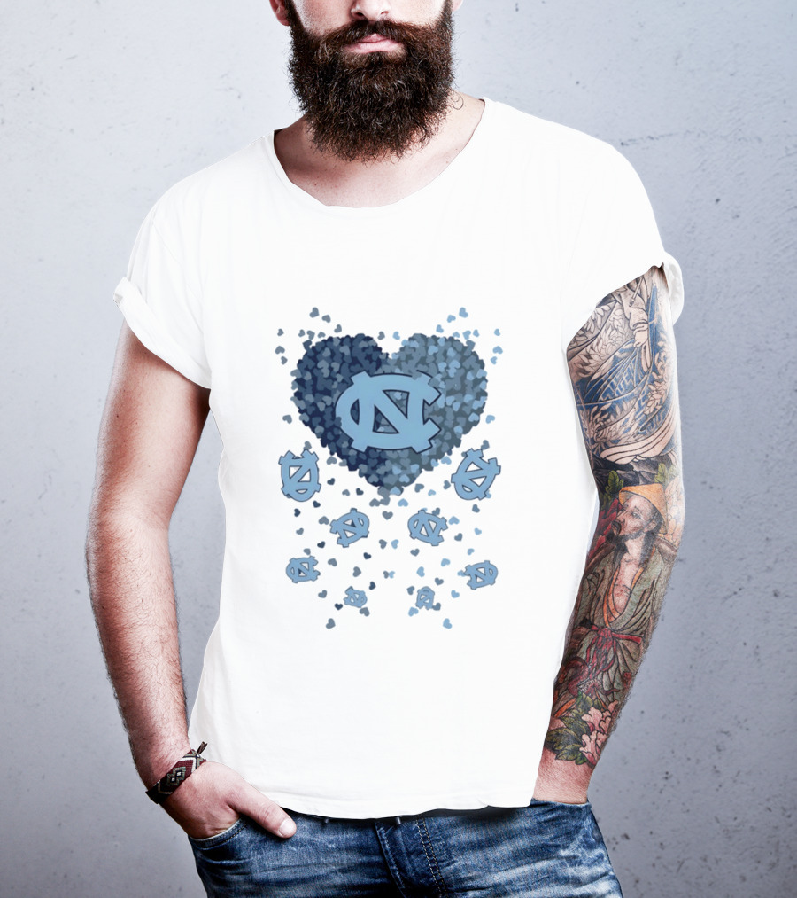 North Carolina Tar Heels Football Heart 2026 T-Shirt