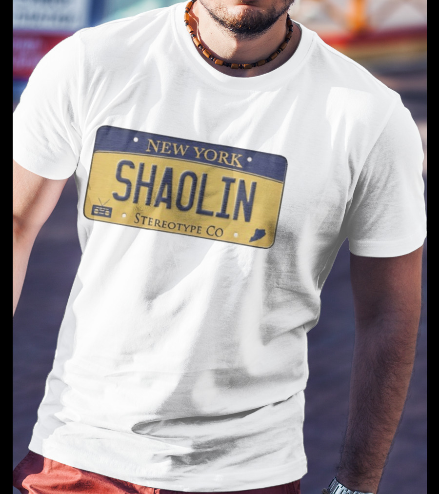 New York Shaolin Stereotype Co Staten Island License Plate T-Shirt