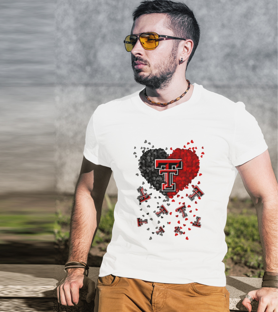 Texas Tech Red Raiders Heart 2026 Football Fan Gear T-Shirt