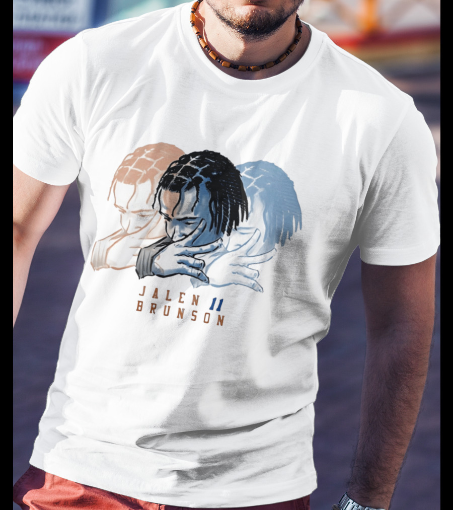 Jalen Brunson 11 New York Knicks Multi Pose Triple T-Shirt