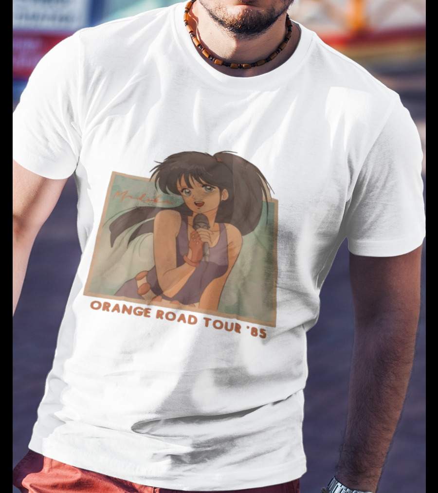 Madoka Ayukawa Orange Road Tour 1985 Anime Character Singing Mic T-Shirt