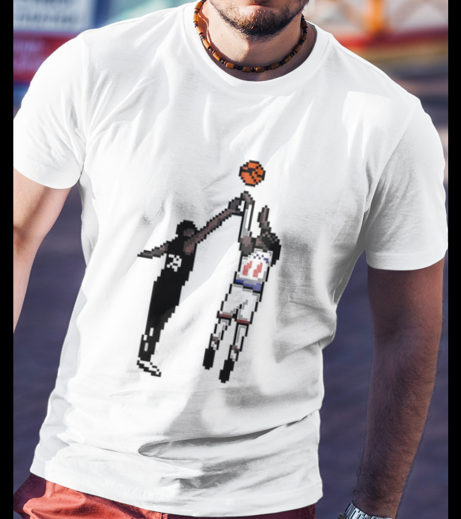 Jalen Brunson New York Knicks 8bit Basketball Action T-Shirt