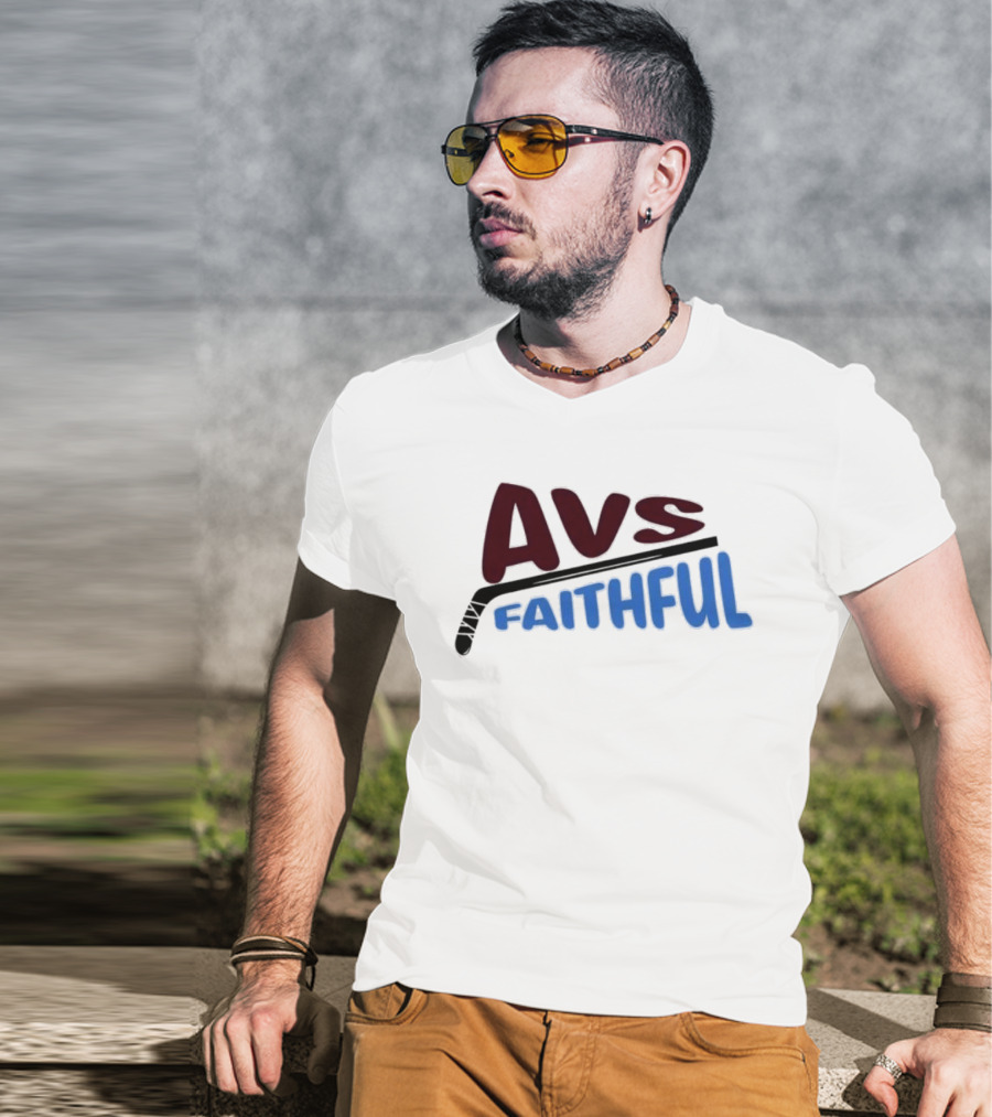 Avs Faithful Colorado Avalanche Hockey Enthusiast Fan Gear T-Shirt