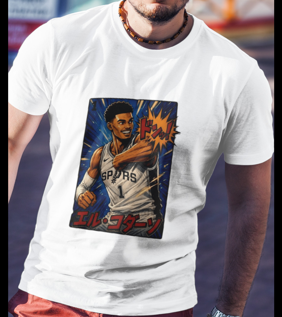 El Codazo Victor Wembanyama San Antonio Spurs Basketball Manga Style Japanese T-Shirt