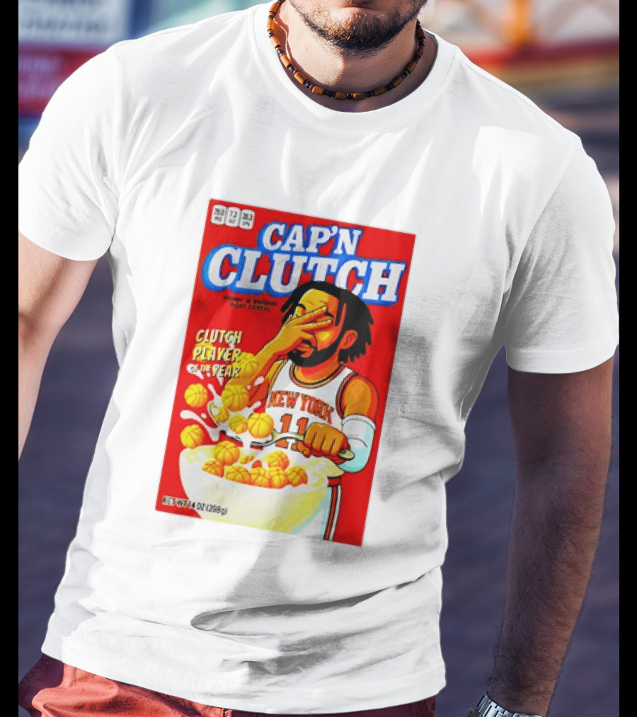 Cap'n Clutch New York Knicks Clutch Player Of The Year Cereal Box T-Shirt