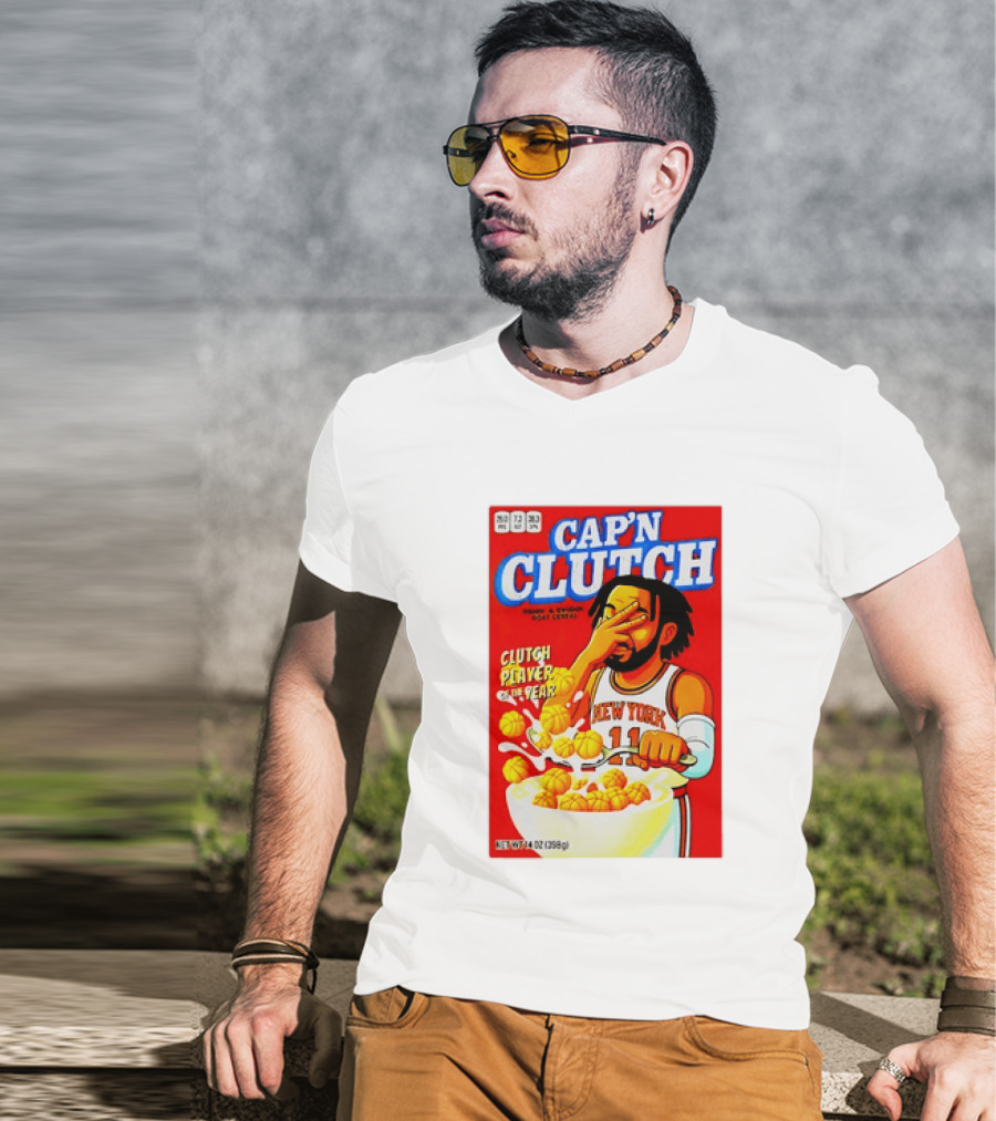 Cap'n Clutch New York Knicks Clutch Player Of The Year Cereal Box T-Shirt