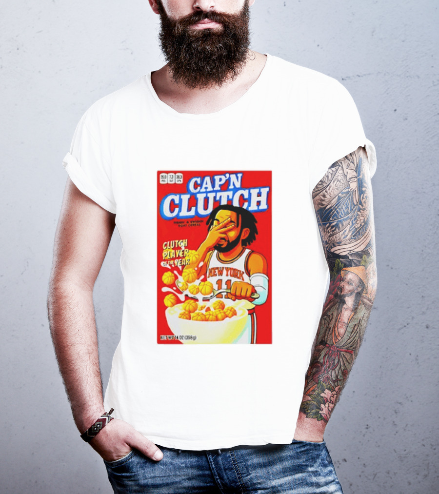 Cap'n Clutch New York Knicks Clutch Player Of The Year Cereal Box T-Shirt