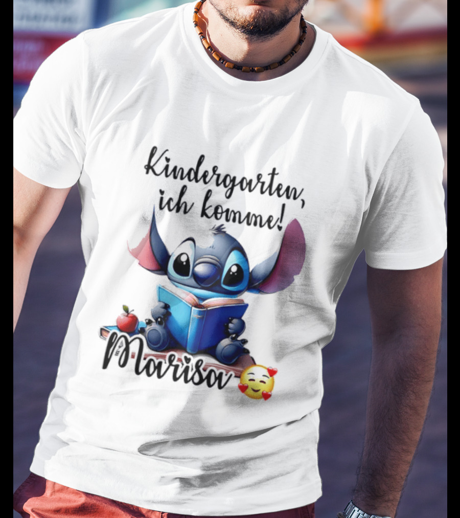 Kindergarten Ich Komme Marisa Blue Alien Book Reading T-Shirt