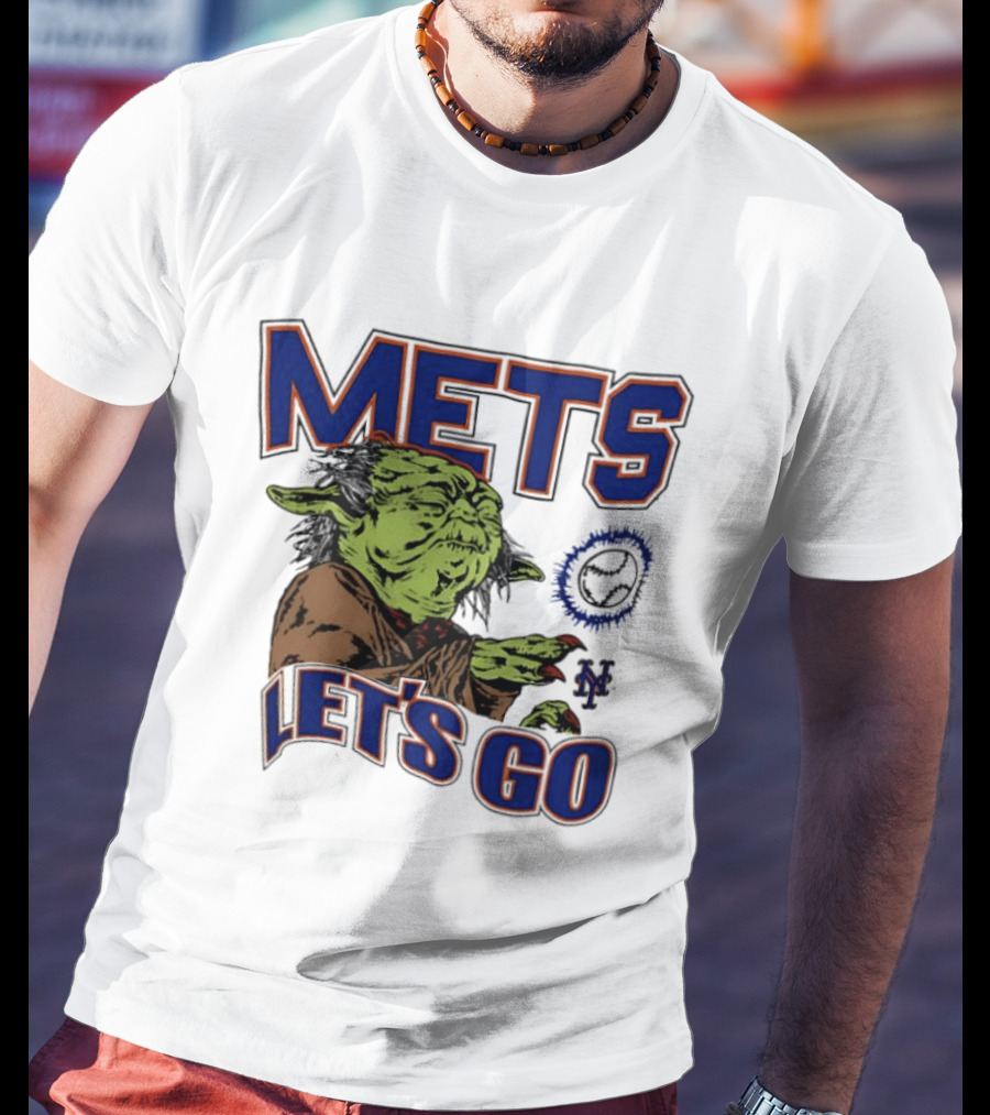New York Mets Yoda Collaboration Let's Go Star Wars MLB T-Shirt